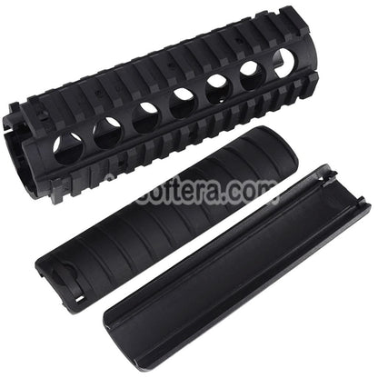 AirsoftEra 170mm Polymer KAC Style M4A1 M4CQB RAS Handguard Rail System with Rail Cover Suitable For CYMA E&C D-Boys G&P Classic Army KWA G&G Tokyo Marui M4 M16 Series AEG Rifles Black