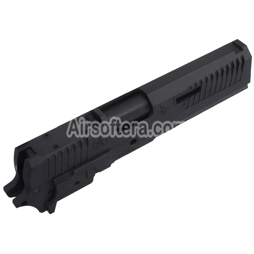Bomber Airsoft CNC Aluminum TRIARC System Style Barrel Slide Middle Frame Kit Set For Tokyo Marui Hi-Capa Series GBB Pistols Titanium Grey - AirsoftEra