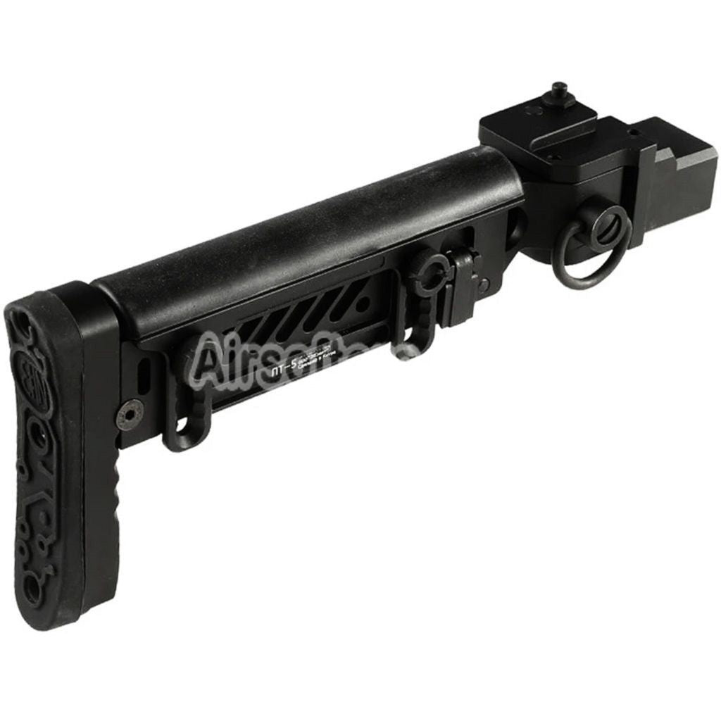 5KU PT-5 Side Folding Stock Suitable For GHK AKM V3 Series GBB Rifles Airsoft Black