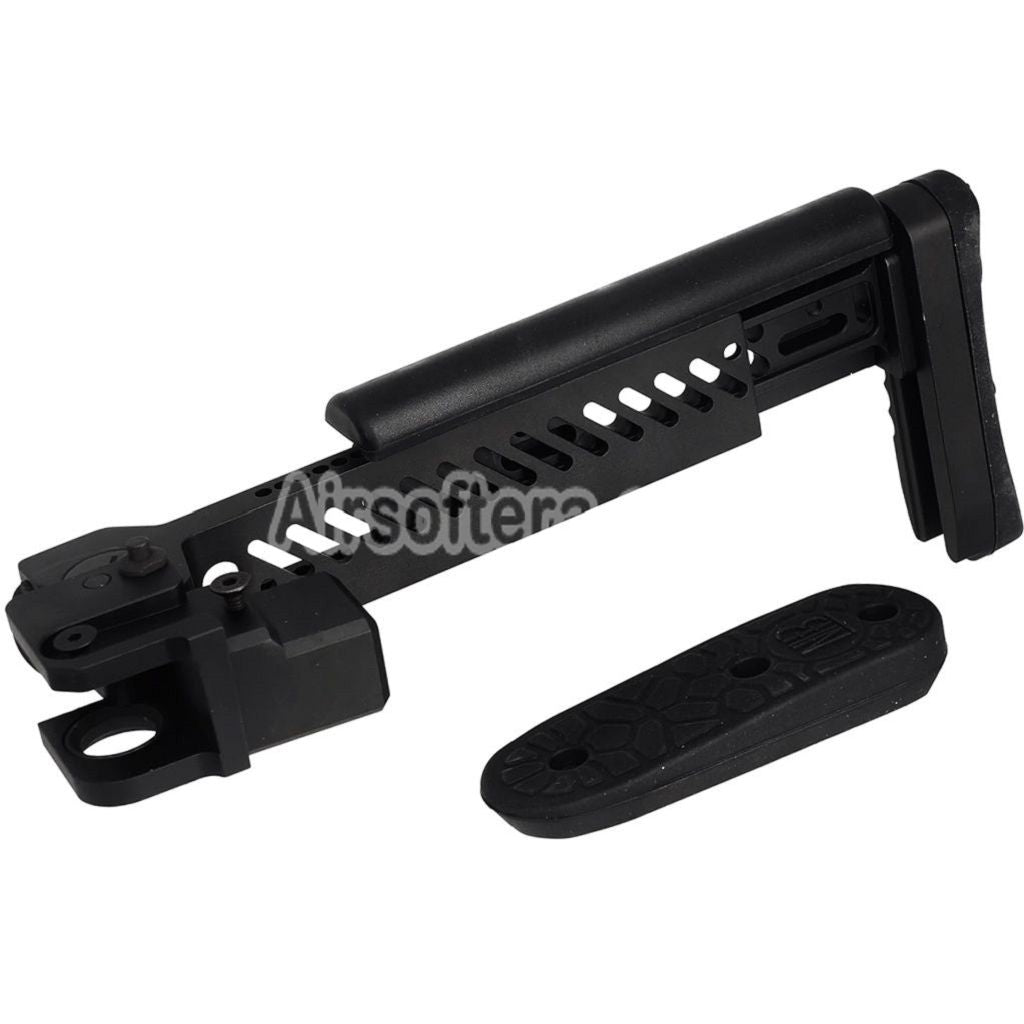 5KU PT-5 Side Folding Stock Suitable For GHK AKM V3 Series GBB Rifles Airsoft Black