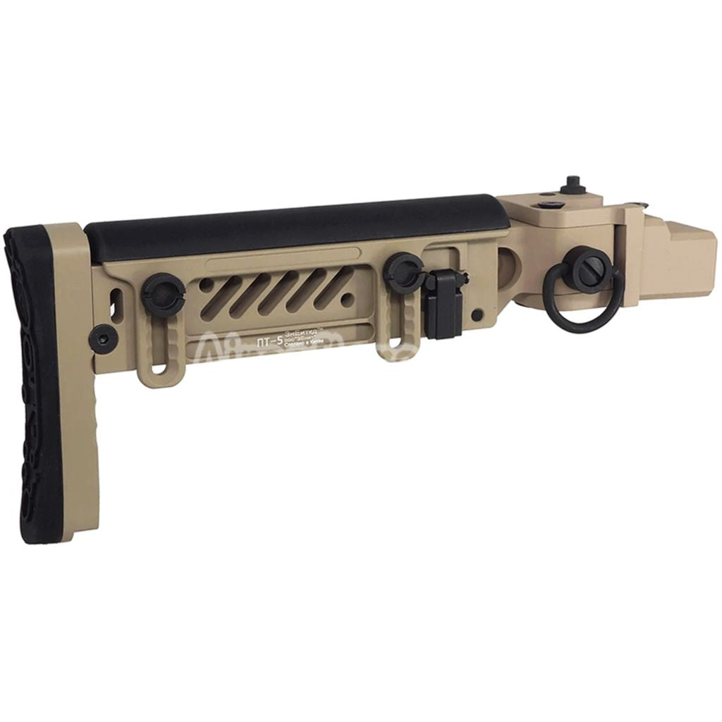 5KU PT-5 Side Folding Stock Suitable For GHK AKM V3 Series GBB Rifles Airsoft Desert Tan
