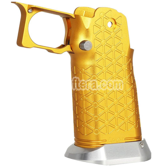 5KU CNC Aluminum Grip Type-8 For Tokyo Marui Hi-Capa 5.1 4.3 Series GBB Pistols Airsoft Gold/Silver - AirsoftEra