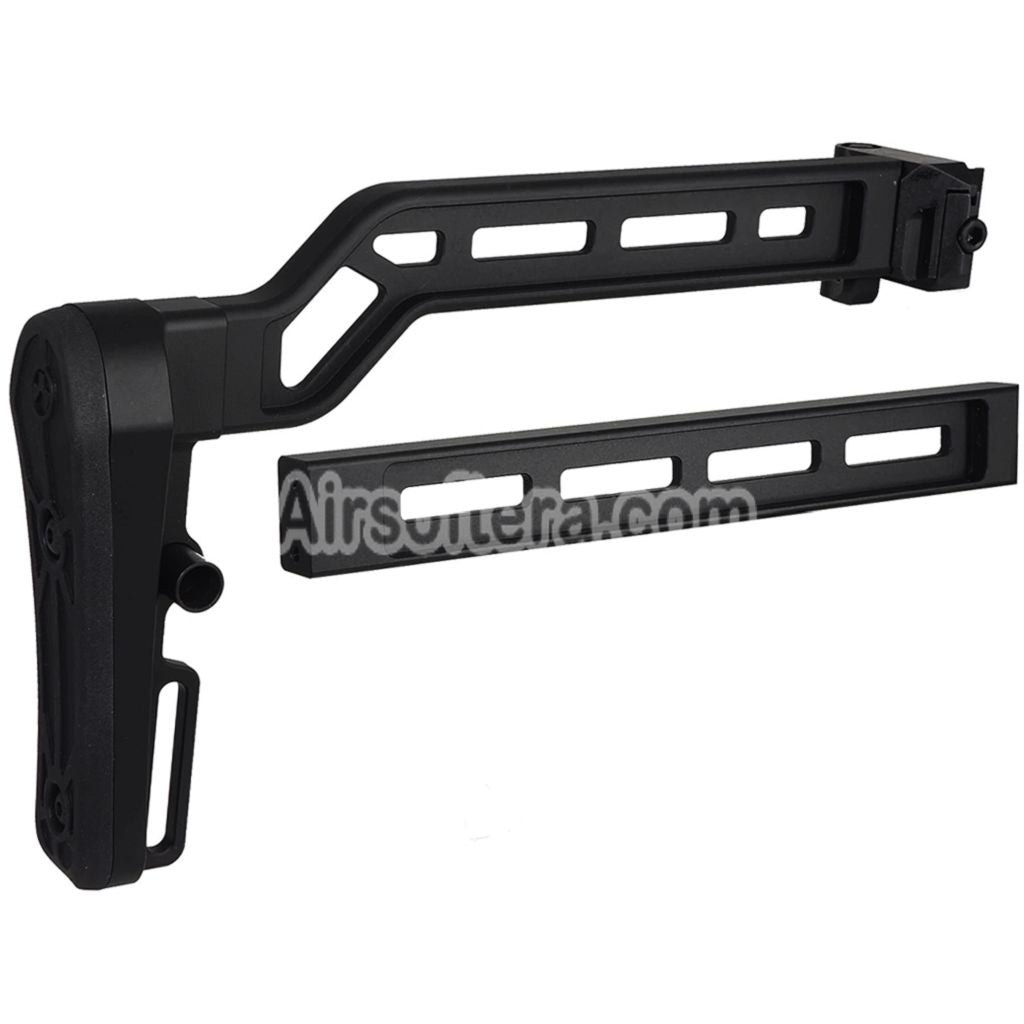 5KU Aluminum Tactical Picatinny Mount Modular Folding Stock with Rubber Pad Suitable For 20mm Rail Stock Adaptor Rifles Black