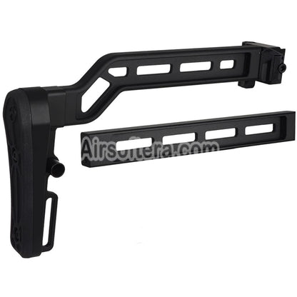 5KU Aluminum Tactical Picatinny Mount Modular Folding Stock with Rubber Pad Suitable For 20mm Rail Stock Adaptor Rifles Black