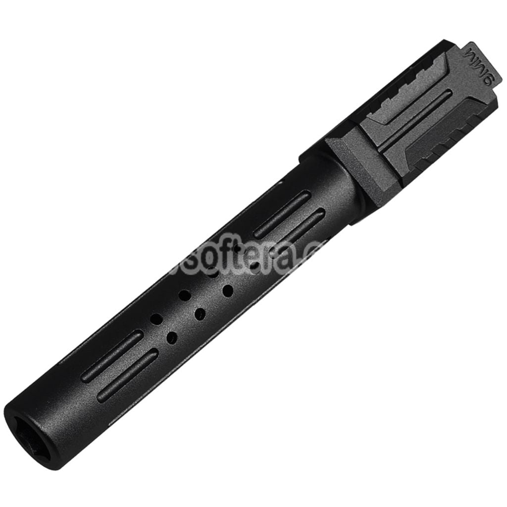 5KU CNC Aluminum BRA Style Ported Outer Barrel For Tokyo Marui G17 Gen.3 Series GBB Pistols Airsoft Black