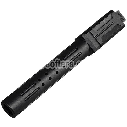 5KU CNC Aluminum BRA Style Ported Outer Barrel For Tokyo Marui G17 Gen.3 Series GBB Pistols Airsoft Black