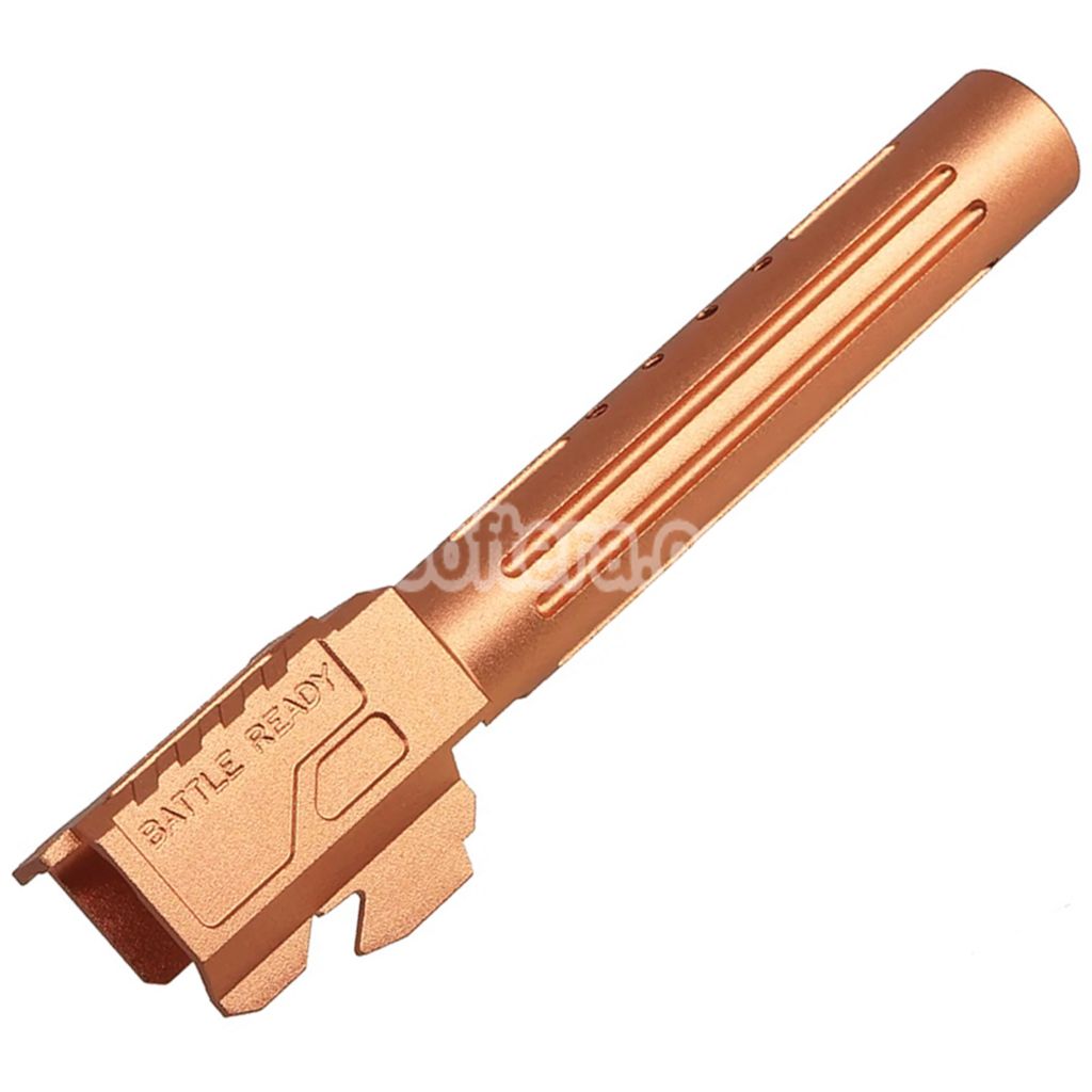 5KU CNC Aluminum BRA Style Ported Outer Barrel For Tokyo Marui G17 Gen.3 Series GBB Pistols Airsoft Gold