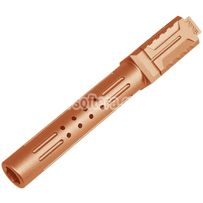 5KU CNC Aluminum BRA Style Ported Outer Barrel For Tokyo Marui G17 Gen.3 Series GBB Pistols Airsoft Gold