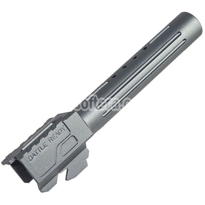 5KU CNC Aluminum BRA Style Ported Outer Barrel For Tokyo Marui G17 Gen.3 Series GBB Pistols Airsoft Titanium Grey