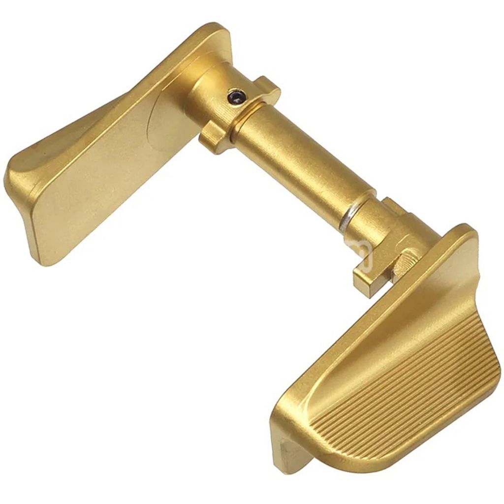 5KU CNC Stainless Steel Thumb Safety-Ambi Type-F For KJ Works ASG CZ Shadow2 Series GBB Pistols Airsoft Gold