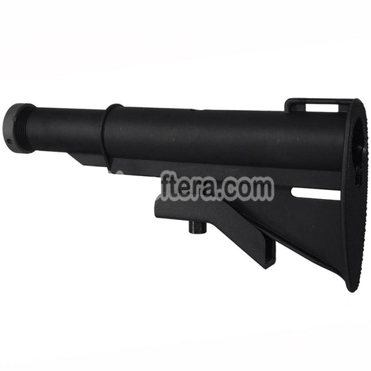 E&C Classic M733 Style Stock with Tube Suitable For AR M4 M16 Series AEG Rifles Airsoft Black