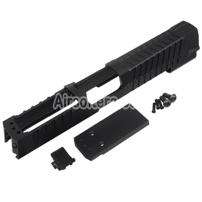 5KU CNC Aluminum MAX 2.0 Slide with Romex3 Adapter Suitable For SIG Air VFC SIG Sauer P320 M17 Series GBB Pistols Airsoft Black