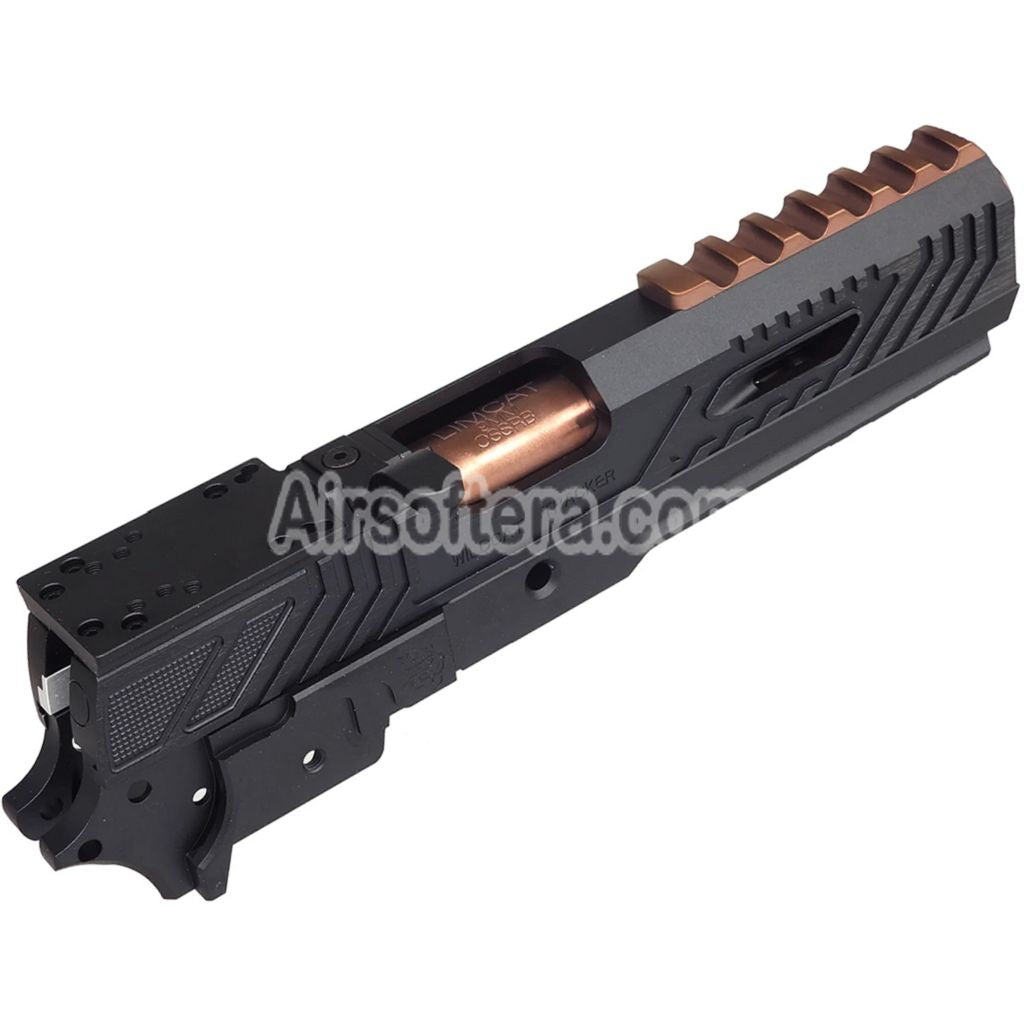 5KU CNC Aluminum Limcat Wildcat Tracker Carry Optic Barrel Slide Middle Frame Kit Suitable For Tokyo Marui Hi-Capa Series GBB Pistols Airsoft