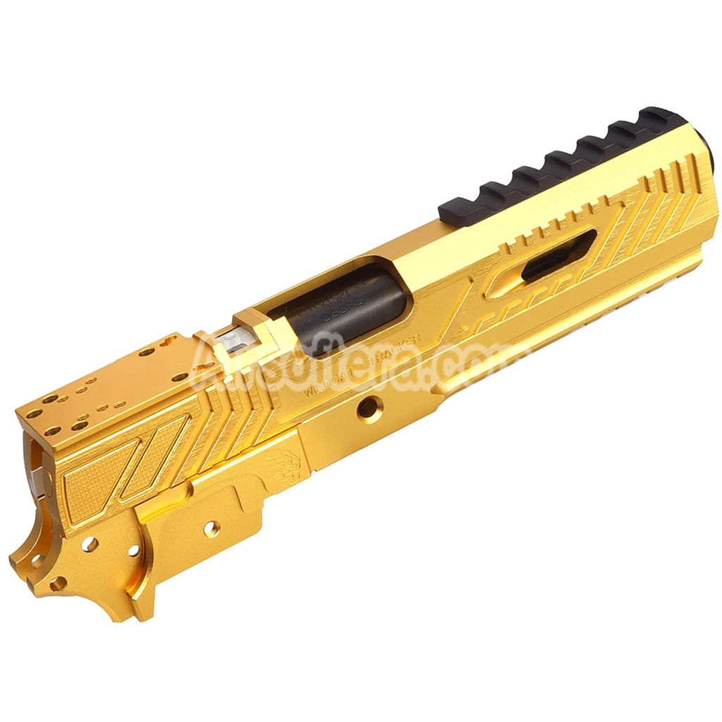 5KU CNC Aluminum Limcat Wildcat Tracker Carry Optic Barrel Slide Middle Frame Kit Suitable For Tokyo Marui Hi-Capa Series GBB Pistols Airsoft