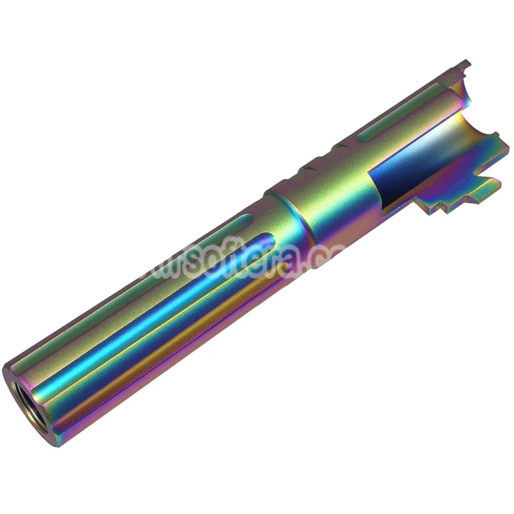 5KU 4.3 Inches Stainless Steel Straight Fluted Outer Barrel +11mm CW Clockwise Thread Suitable For Hi-Capa 4.3 Series GBB Pistols Airsoft