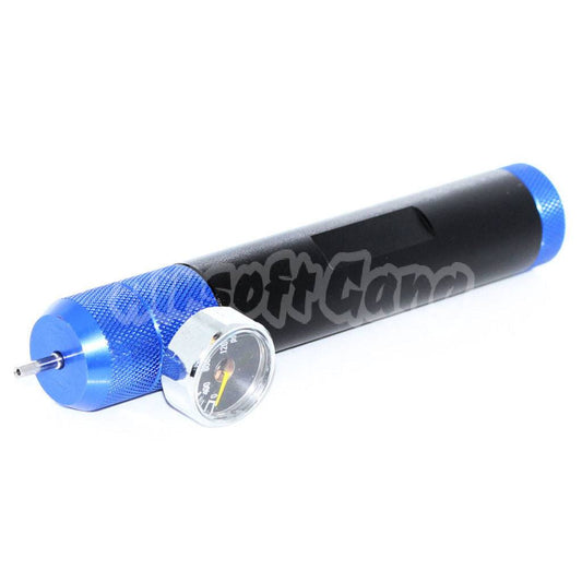12g Co2 Charger Portable Adaptor with Readout Black/Blue