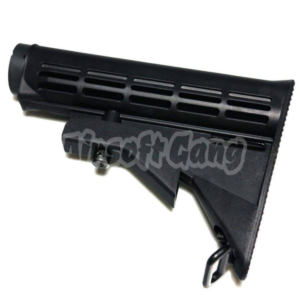 E&C 6-Position Sliding Stock With Pipe For HK416 M4 M16 Series AEG Airsoft Black