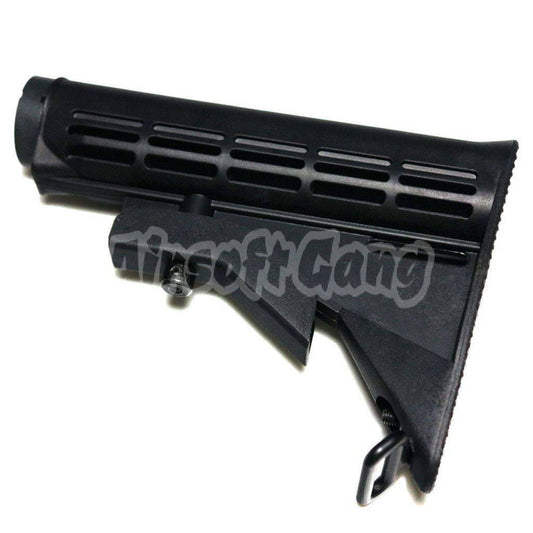 E&C 6-Position Sliding Stock With Pipe For HK416 M4 M16 Series AEG Airsoft Black