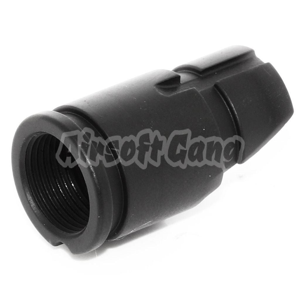 CYMA AKM Slant Metal Flash Hider For -14mm CCW Threading Rifle Black