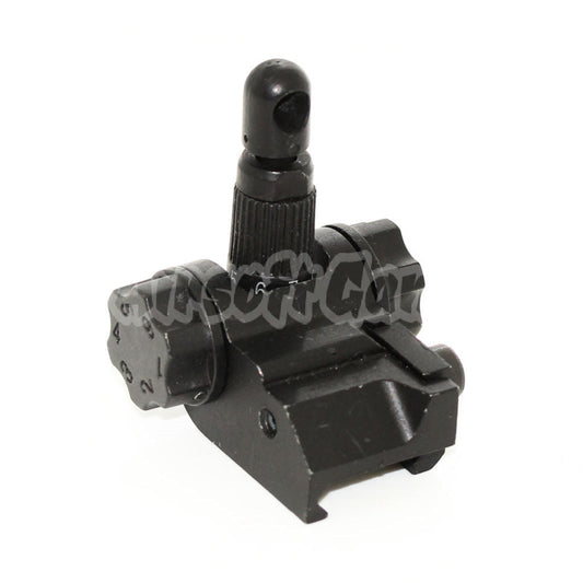 D-BOYS SCAR Type Metal Flip Up Rear Sight For M4 M16 AR Series Airsoft Black
