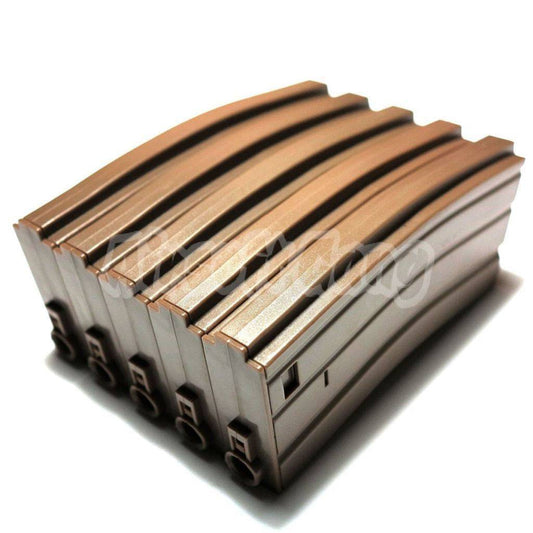 E&C 5pcs Box 140rd Mid-Cap Plastic Magazine For M4 M16 Series APS / E&C / CYMA / G&P / Tokyo Marui / ICS / Classic Army AEG Airsoft Dark Earth