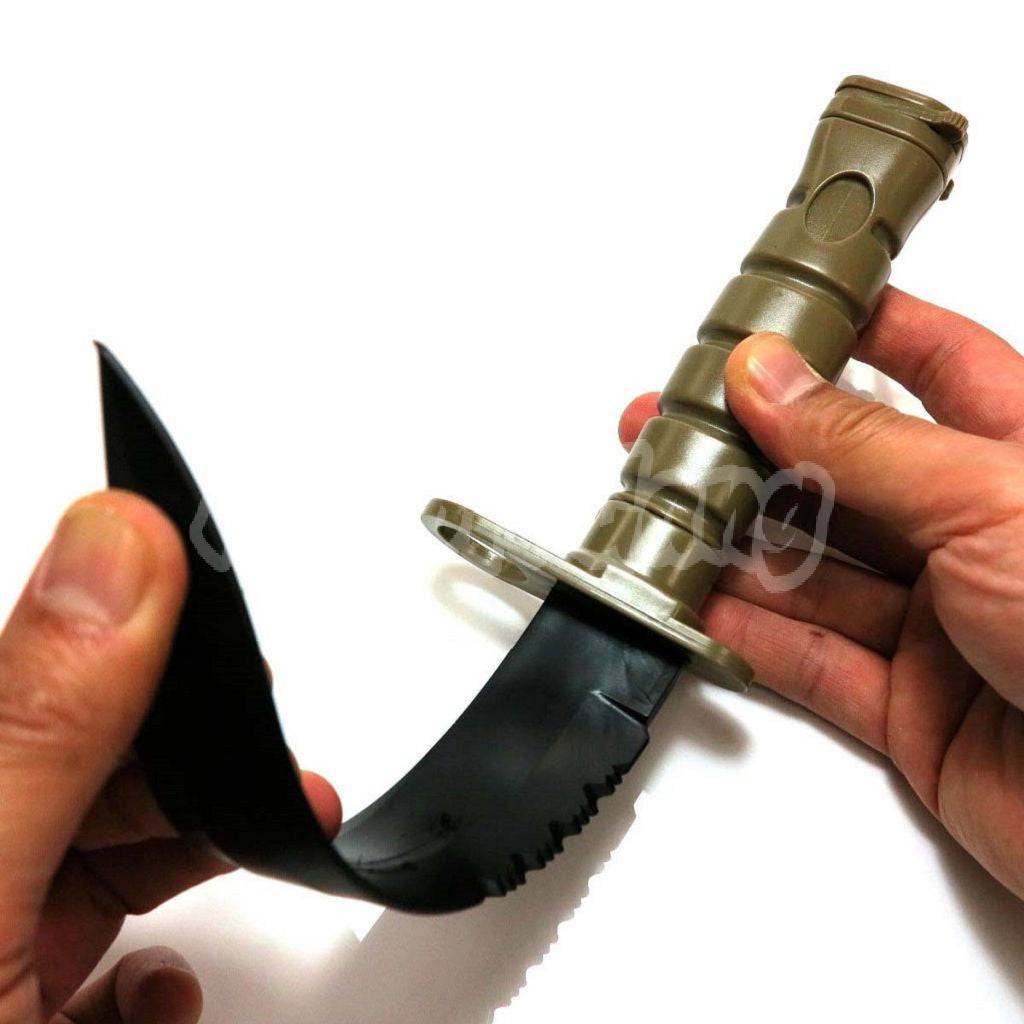 CYMA Plastic M10 Knife(Non-Sharp Soft Rubber Fake Knife) with Sheath Tan Brown