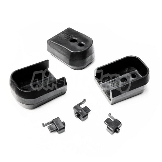 Airsoft PTS 3pcs Enhanced Pistol Shockplate Magazine Baseplate For KJW EMG Tokyo Marui Hi-Capa GBB Magazine Black