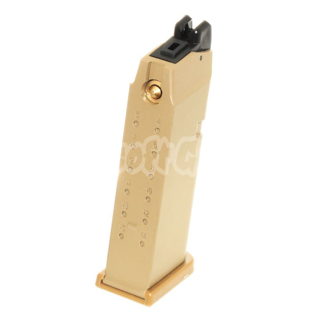 Airsoft 20rd Gas Magazine for EMG SAI BLU COMPACT / AW / WE / Tokyo Marui G19 G23 G26 Series GBB Pistol Tan