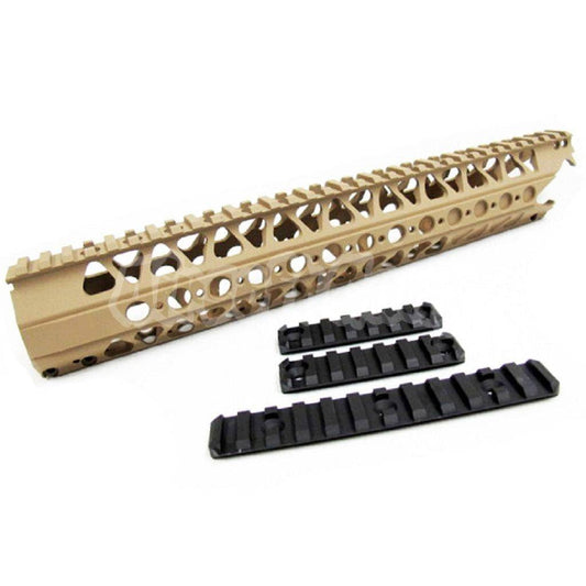 ADWC 13.2" Inches CNC Aluminum Wire Cutter Rail System Handguard For M4 M16 Series AEG Airsoft Dark Earth
