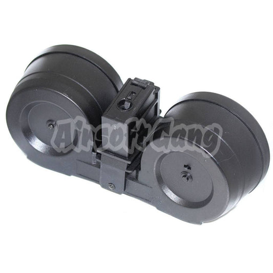 BATTLEAXE 2500rd Drum Magazine Auto Winding Electric Sound Control C-Mag For G36 Series AEG Airsoft Black