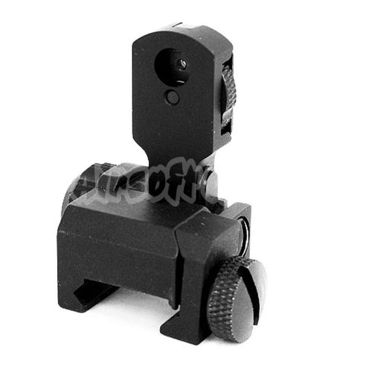 5KU Flip Up Rear Sight For M4 M16 Series AEG Airsoft Black