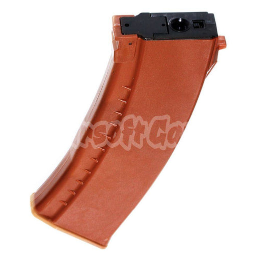 Airsoft Battleaxe 500rd Flash Mag Hi-Cap Magazine For JG(Jing Gong), Classic Army, ICS, APS, D-Boys, CYMA, Tokyo Marui AK AEG Orange Brown