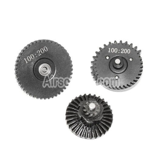 Airsoft CNC Steel 100:200 3mm Ball Bearing Helical Type High Torque Gear Set For V2 V3 Gearbox AEG