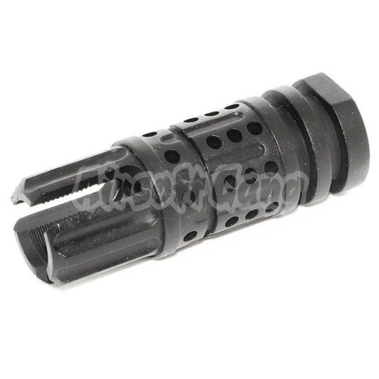 APS 68mm ICEFYRE Muzzle Brake Flash Hider For All -14mm CCW Threading Airsoft Rifle Black