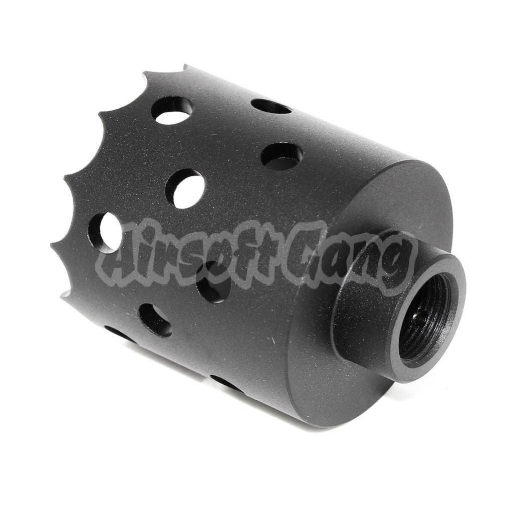43mm/55mm Metal Muzzle Brake Flash Hider For All -14mm CCW Threading Airsoft Rifle Black