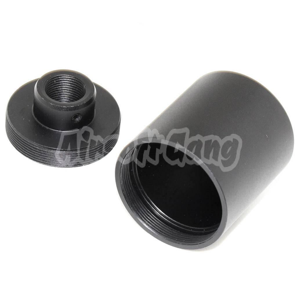 48mm/55mm Metal Muzzle Brake Flash Hider For All -14mm CCW Threading Airsoft Rifle Black