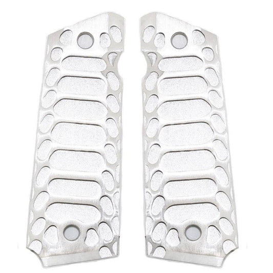 5KU CNC Cobra Style Pistol Grip Cover For Tokyo Marui M1911 / M.E.U. / Army R27 R28 R29 Pistol Airsoft Silver