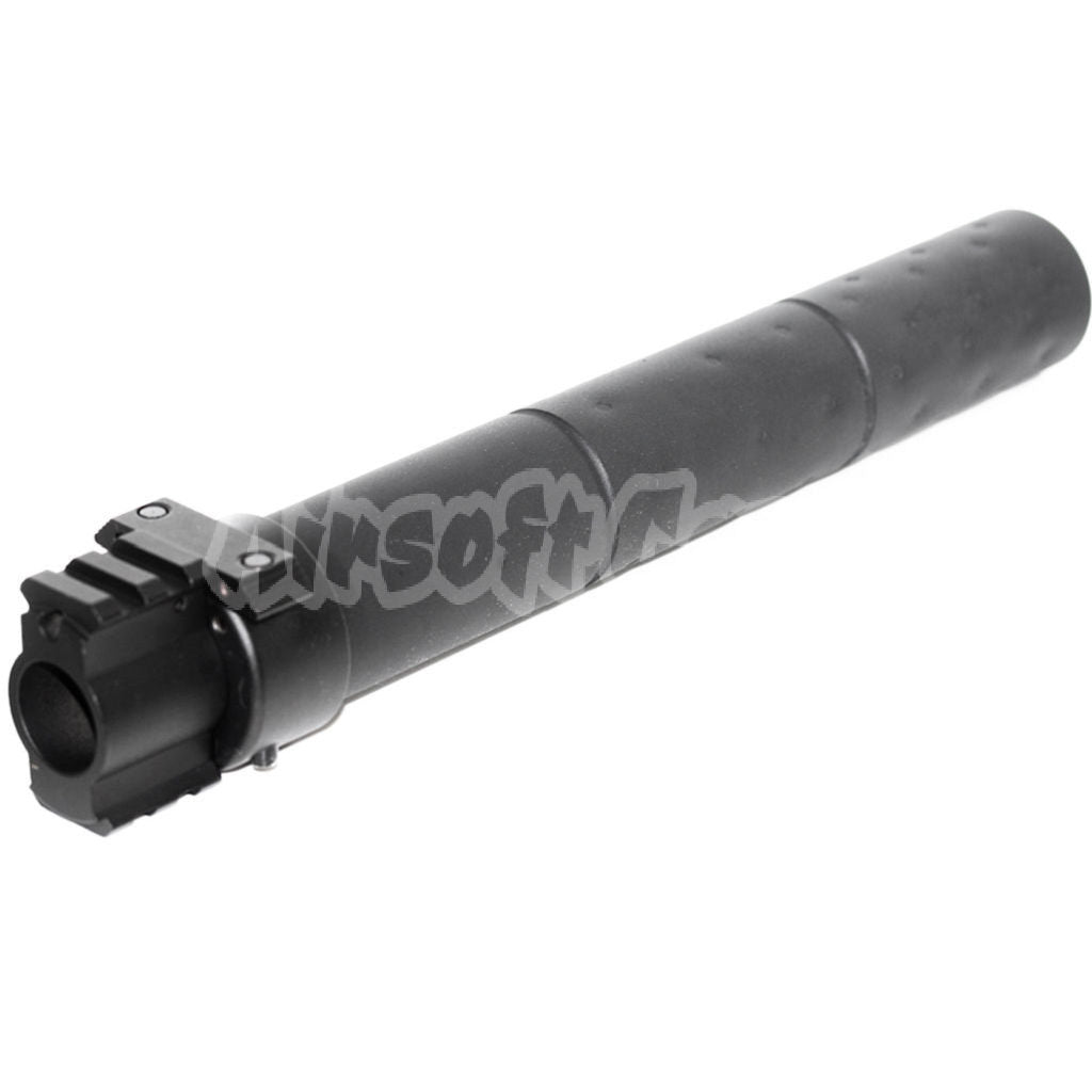 261mm CM072 SR25 Style QD Suppressor Silencer with Gas Block For AEG GBB Airsoft Rifle Black