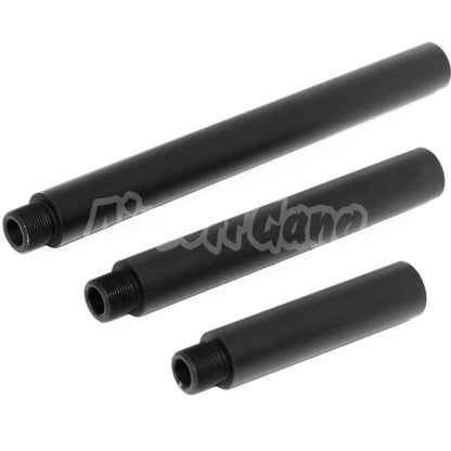 3pcs 76mm/126mm/177mm 379mm CQB Extended Outer Barrel -14mm CCW For AEG GBB Airsoft Rifle Black