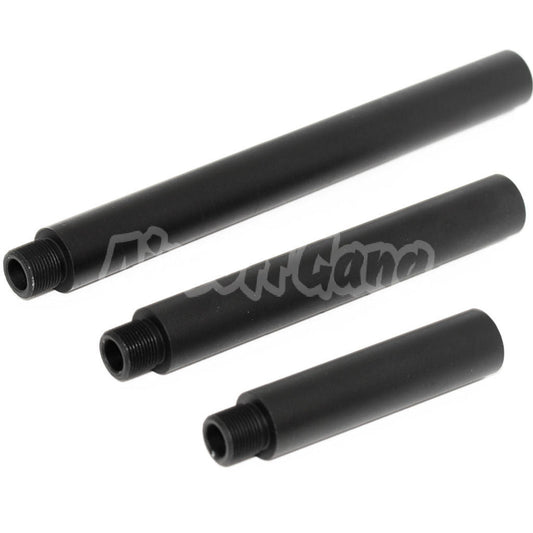 3pcs 76mm/126mm/177mm 379mm CQB Extended Outer Barrel -14mm CCW For AEG GBB Airsoft Rifle Black