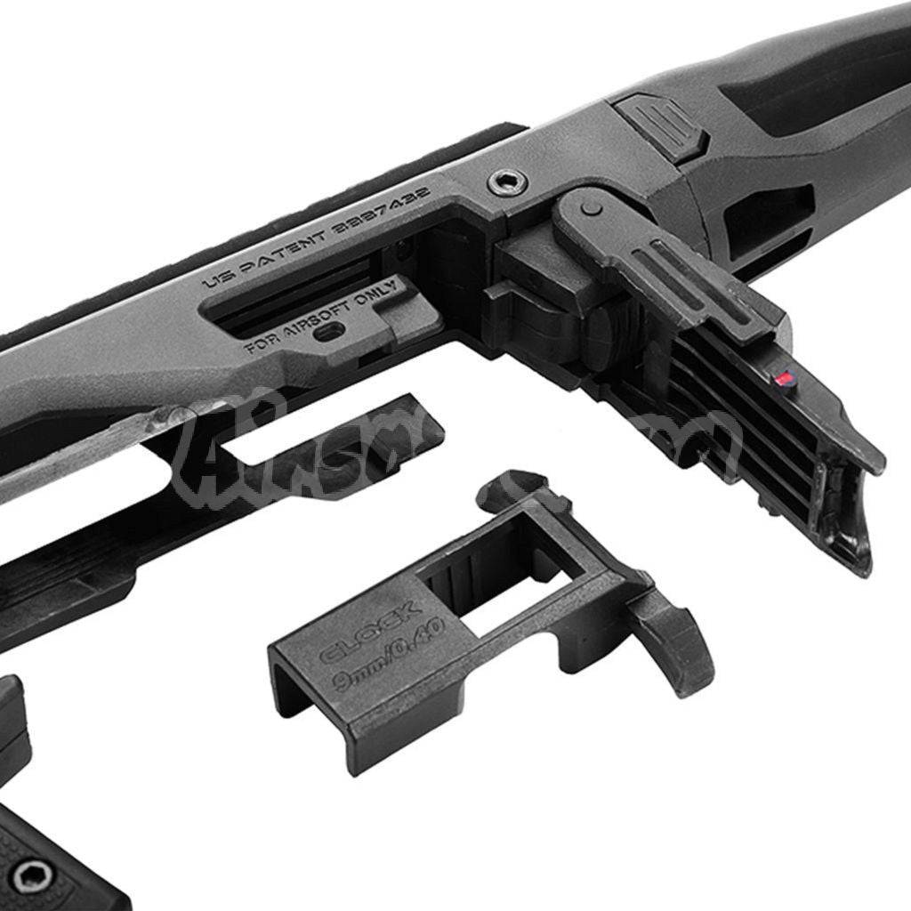 CAA Roni Pistol Carbine Conversion Kit For KSC VFC Umarex Tokyo Marui G17 G18C G19 G23F GBB Black