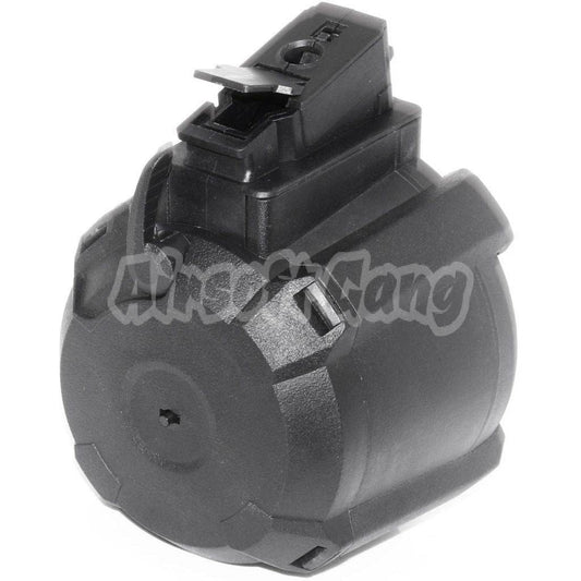 Airsoft BATTLEAXE 1400rd Sound Control Electric Drum Magazine For AK Series AEG Black