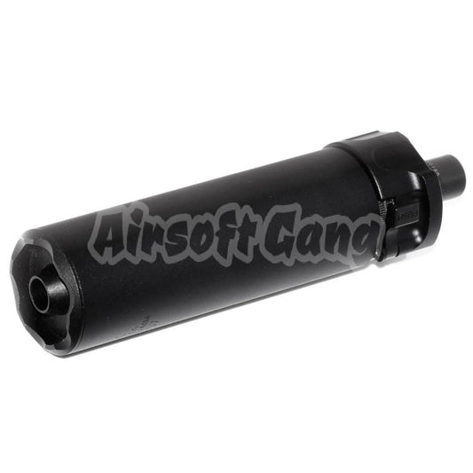 Airsoft 5KU 133mm SOCOM46 Mini Suppressor Silencer with +12mm CW Flash Hider Black