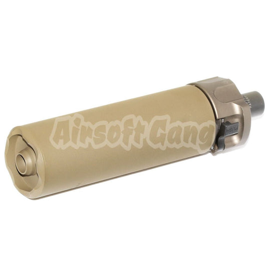 Airsoft 5KU 133mm SOCOM46 Mini Suppressor Silencer with +12mm CW Flash Hider Dark Earth