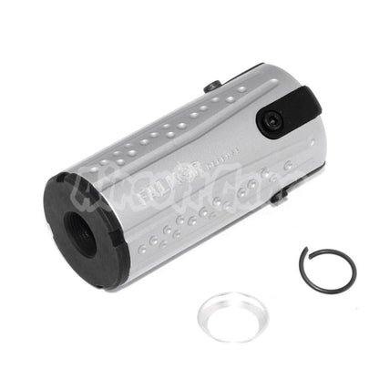 Airsoft APS EMG Licensed Falkor Defense Blitz Blast Cap Muzzle Brake Flash Hider -14mm CCW Black/Silver