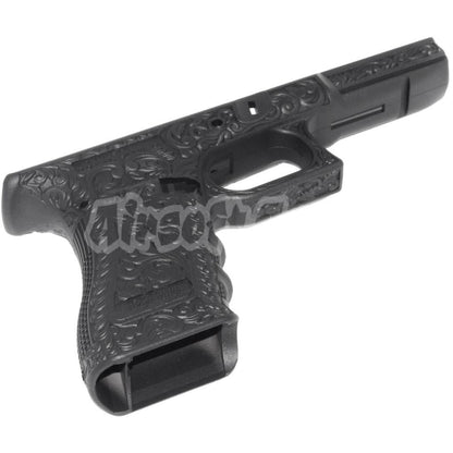 WE (WE-TECH) Archives Carved Pattern Frame For Tokyo Marui AW WE G17 G18C G34 G35 GBB Pistols Black/Ivory