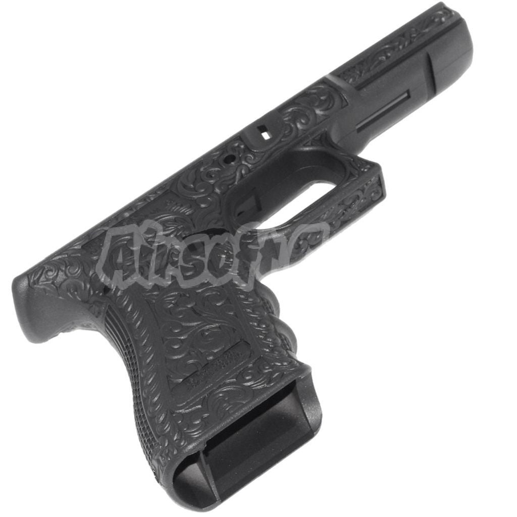 WE (WE-TECH) Archives Carved Pattern Frame For Tokyo Marui AW WE G17 G18C G34 G35 GBB Pistols Black/Bronze