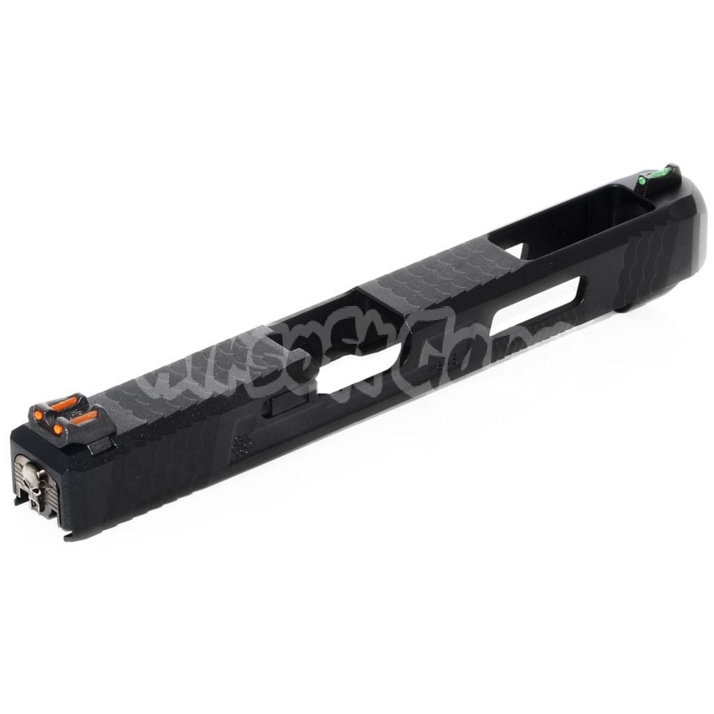 Airsoft WE (WE-TECH) Archives Custom Gold Barrel Slide Set With Hammer And Front Rear Fiber Optic Sight For WE G34 GBB Pistol