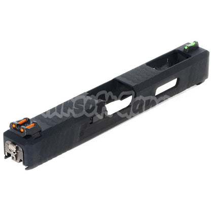 Airsoft WE (WE-TECH) Archives Custom Silver Barrel Slide Set With Hammer And Front Rear Fiber Optic Sight For AW WE Tokyo Marui G18C GBB Pistol