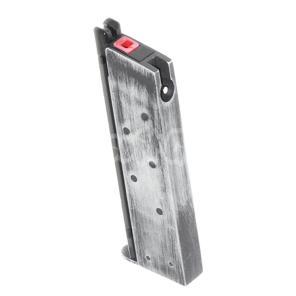 Armorer Works AW 16rd Gas Magazine for EMG SAI Red / AW NE Series / WE Single Stack 1911 GBB Pistol Airsoft Weathered Black